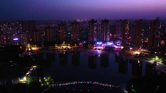 阿克苏市区夜景视频素材模板下载