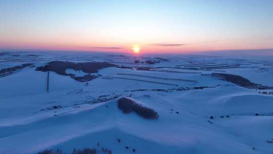 寒冬山林雪景视频素材模板下载