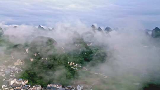 航拍视角下的田园山川风景