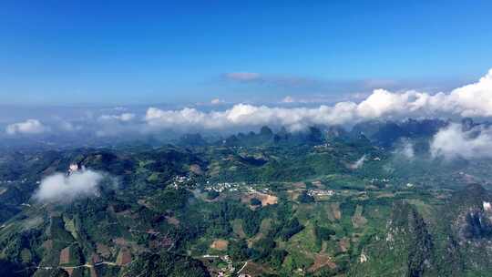 广西桂林山水漓江风光日出云海 高空穿云