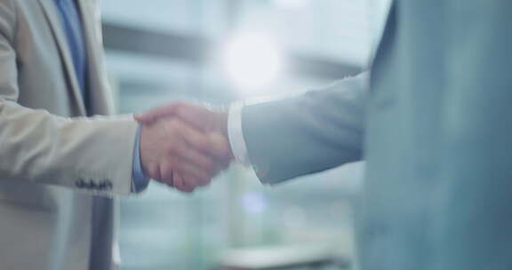 握手，感谢您和商务人士会面达成交易、协议