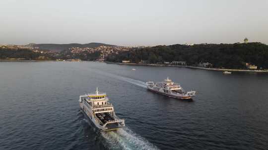 博斯普鲁斯海峡轮渡船伊斯坦布尔视频素材模板下载