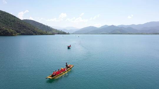 泸沽湖王妃岛航拍4K高清素材视频素材模板下载