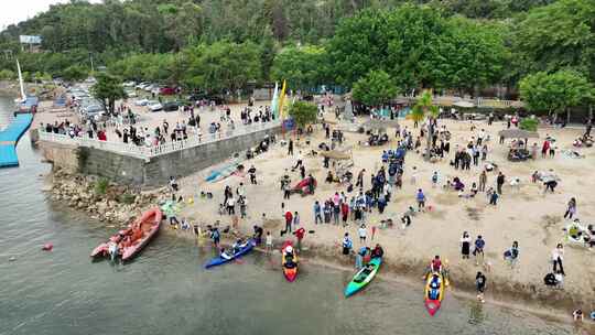 抚仙湖明星鱼洞风景区海边沙滩湖泊