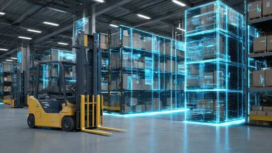 仓库叉车与数字化货架场景