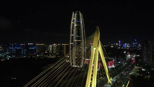 宁波江北区老外滩日转夜景4K航拍