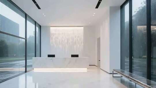 现代办公大厅前台场景