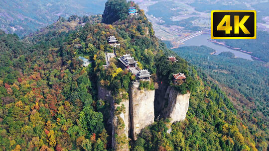 4K四川江油窦圌山 航拍蜀中奇山