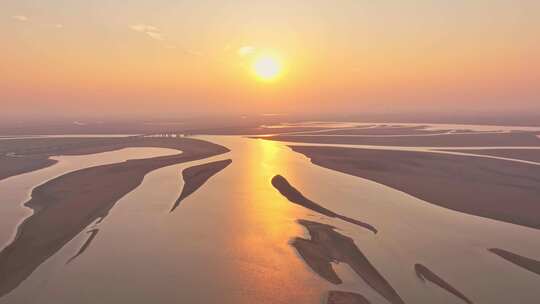 江西鄱阳湖生命之树景观空中俯瞰