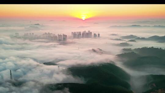 城市云海日出