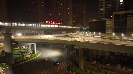 疫情下洛阳城市交通夜景