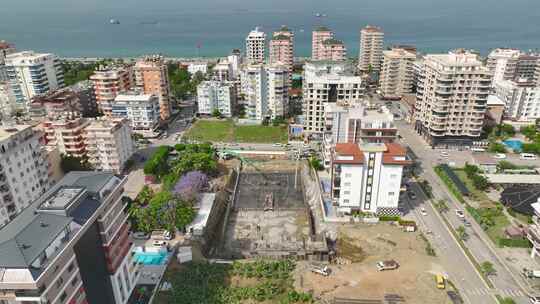 某重大建设工程鸟瞰下水道系统安装