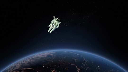宇航员在太空漂浮视频素材模板下载