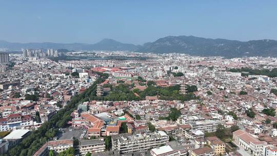 泉州开元寺航拍鲤城区大景泉州东西塔风景