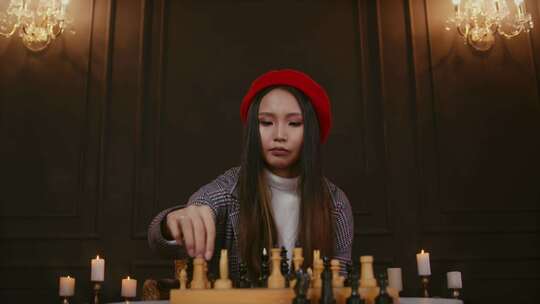 下棋的女人