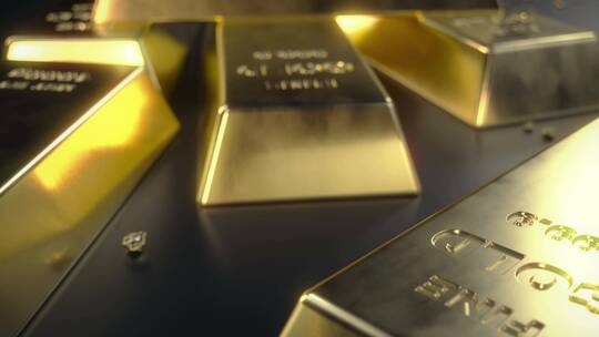 黄金金条贵金属传统理财实拍视频素材模板下载