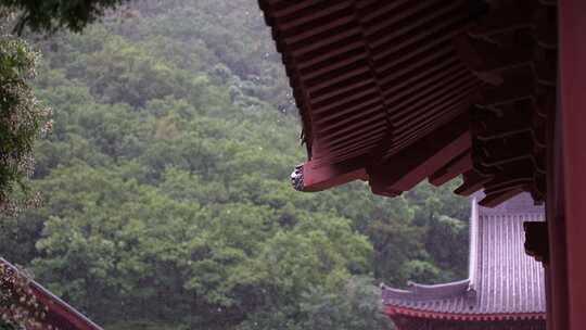 古建筑屋檐下雨空镜头大雨小雨雨季谷雨惊蛰