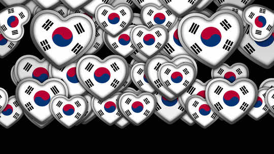 心形韩国国旗视频素材模板下载
