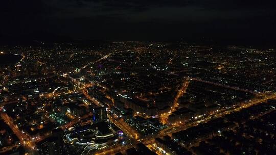 城市夜景鸟瞰