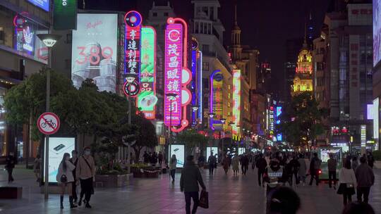 上海南京路步行街视频素材模板下载