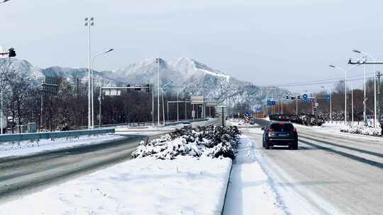 北京冬天雪后冰天雪地雪景