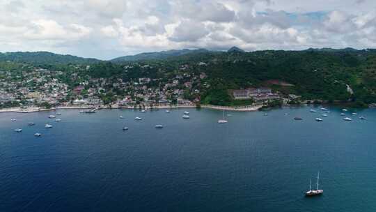 多米尼加共和国萨马纳湾和拿破仑桥全景全景