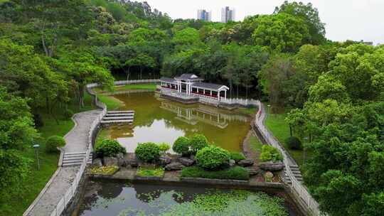 航拍坪山燕子岭公园燕子湖