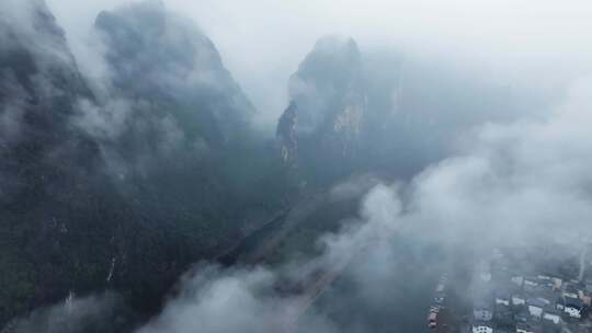 烟雨漓江航拍