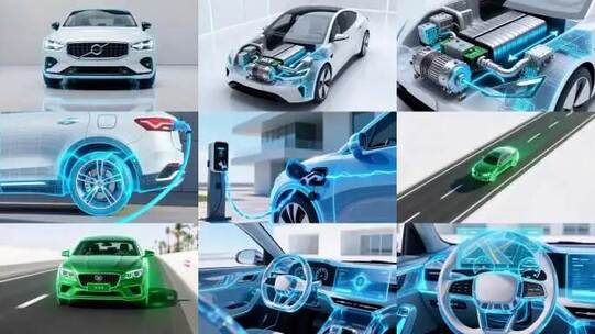 三维汽车透明模型科技展示高清在线视频素材下载