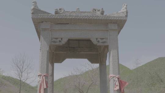 全部由石头建造的古老寺庙遗址LOG视频素材