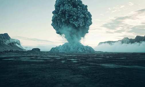 壮观的火山喷发震撼场景