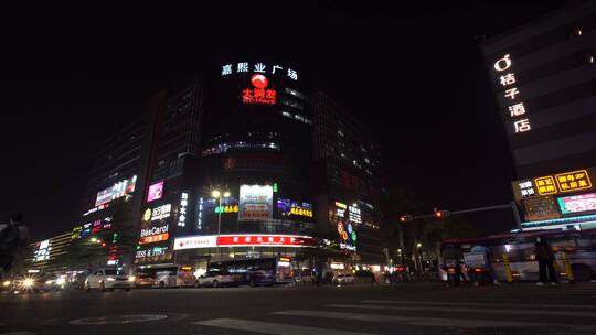 路口交通嘉熙业广场民治大润发夜晚