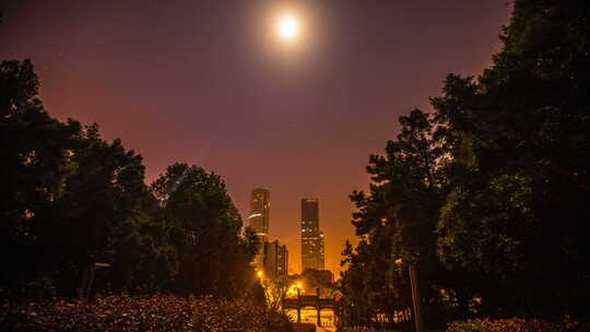 湖南长沙烈士公园地标夜景延时摄影