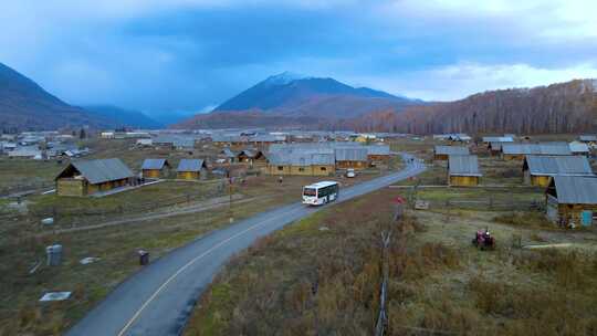 新疆阿勒泰禾木 航拍空镜