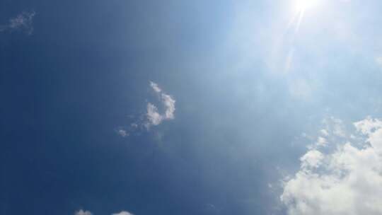 蓝天白云午时的太阳阳光天空天气延时摄影视频素材模板下载