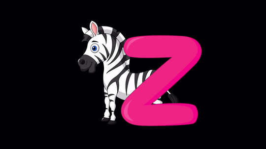 动物字母Z带斑马视频素材模板下载