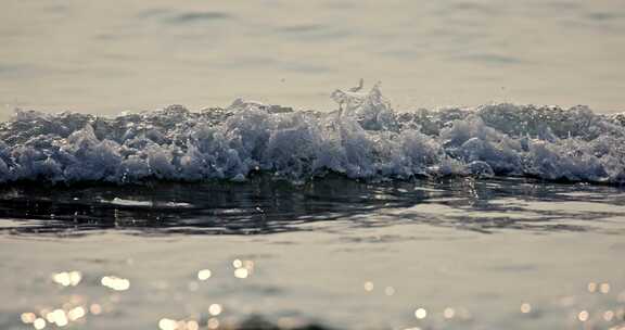 大海海浪 海水 浪花 拂过沙滩 高速升格