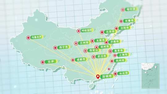 深圳辐射全国地图