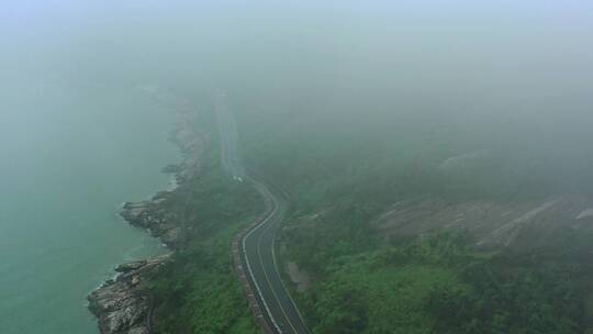 航拍海岛公路