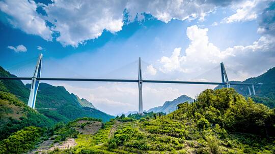 8k延时中国基建桥梁建设平塘特大桥视频素材模板下载