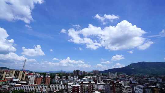 乡村天空延时农村蓝天白云城镇风光小镇天空