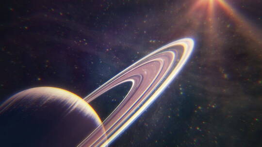 土星环在太空中旋转视频素材模板下载