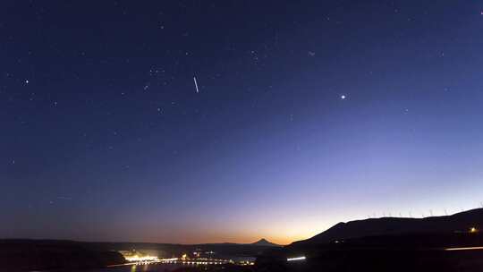 夜空中星星的延时。