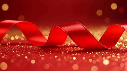 红色绸带背景素材