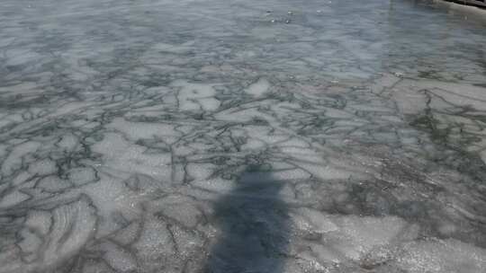 结冰水面纹理特写