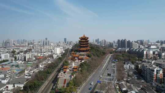 【4K】武汉城市地标黄鹤楼航拍宣传片素材