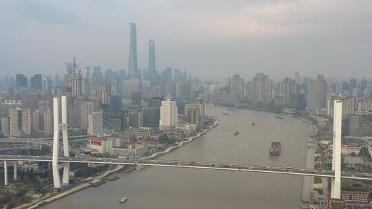 上海南埔大桥，远景环绕镜头
