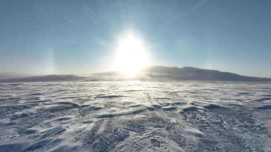 寒冬雪景白毛风冬日暖阳雪霁