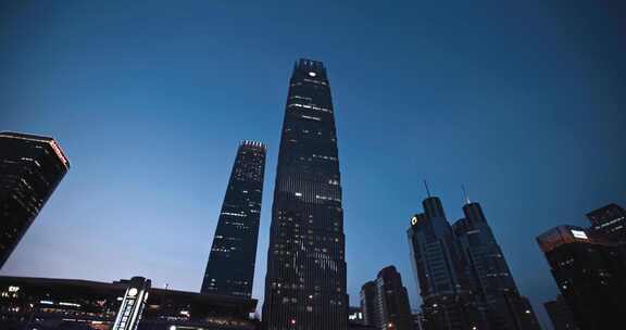 北京国贸中国尊CBD建筑夜景实拍