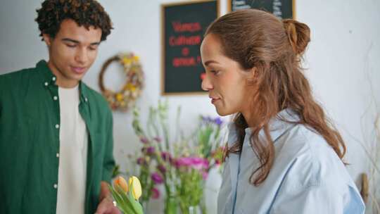 女人，男人，花店，花